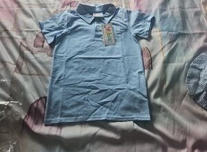 Jelly Beans Light Blue Striped Polo Shirt